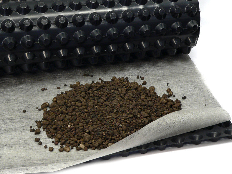 Flachdach Drainage mit Wasserspeicher inkl. Filtervlies - 2m Breite - dachfolien.de